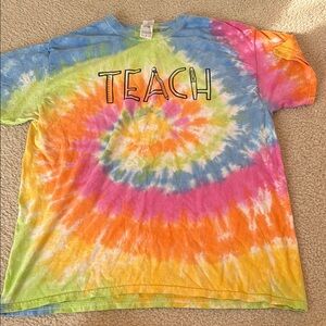Colorful Tie-Dye Teach teacher Shirt